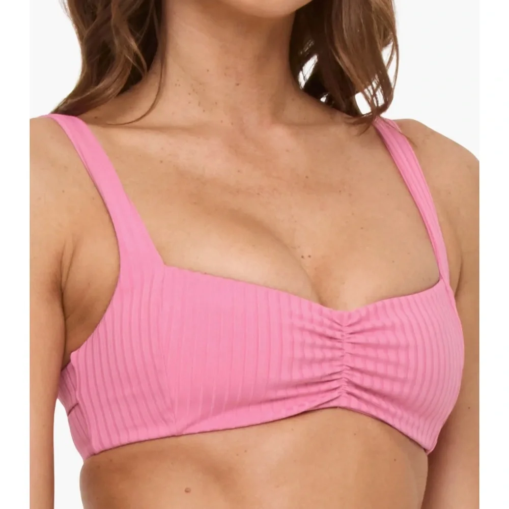 L*Space Bikini Set 💖 Pink Ribbed Effie Top & Dolce Bottom Bitsy Size M NWT