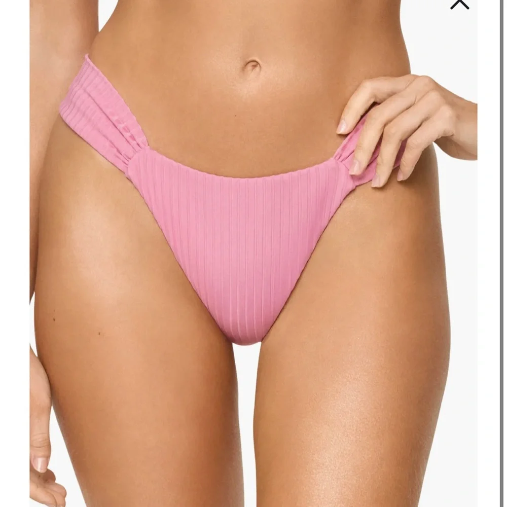 L*Space Bikini Set 💖 Pink Ribbed Effie Top & Dolce Bottom Bitsy Size M NWT