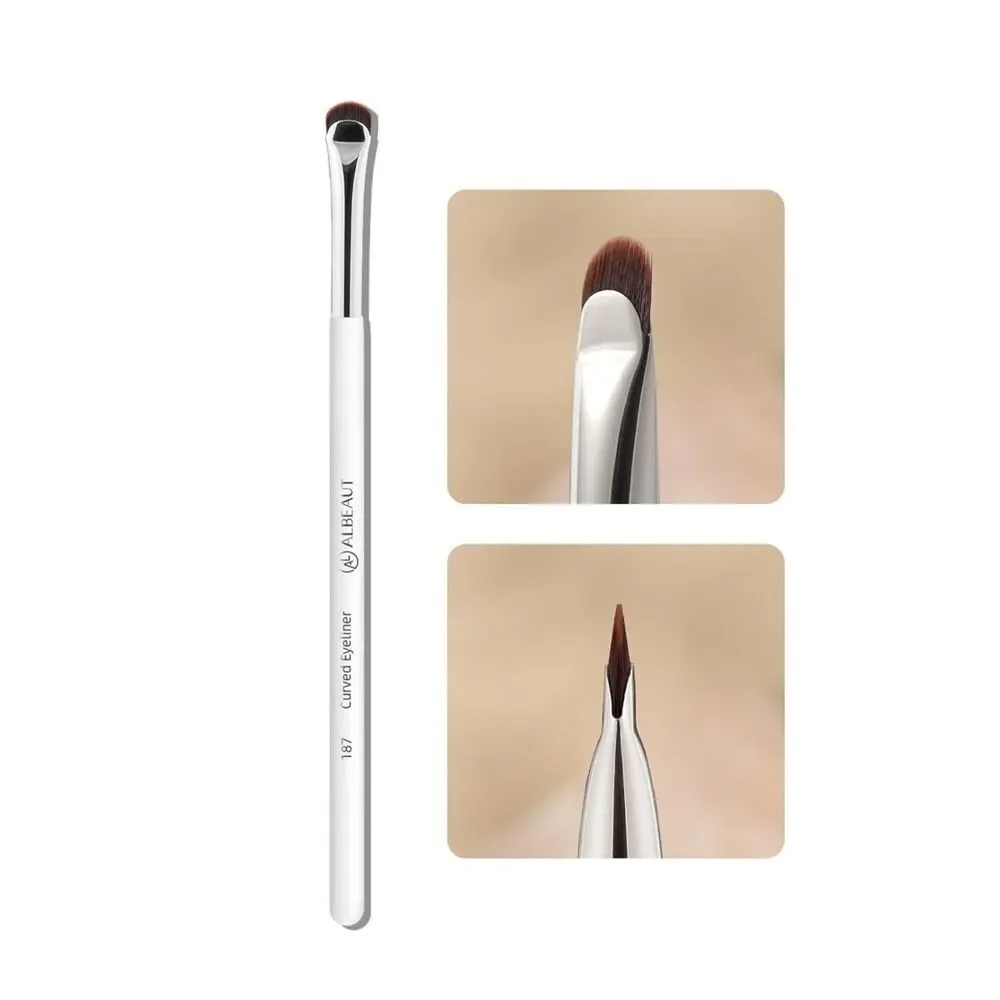 187 White curved Eyeliner Definer Crescent-Shaped Eyeliner and Brow Brush