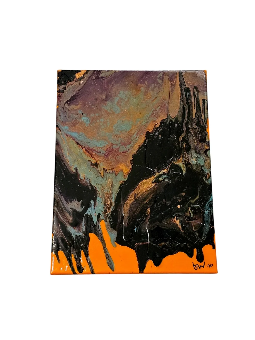 Abstract Resin Drip Painting Canvas - 12x16