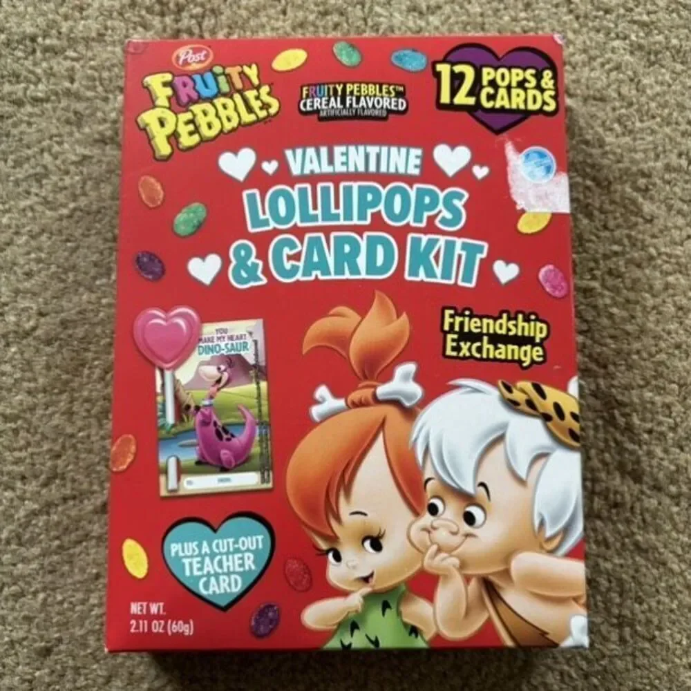 Fruity Pebbles Valentine Lollipops & Card Kit *New*