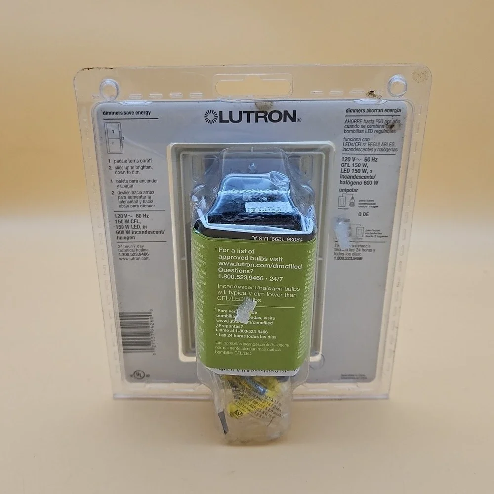 LUTRON CL DIMMER LIGHT ALMOND SINGLE POLE OR 3-WAY DVWCL-153PH-LA NEW & SEALED