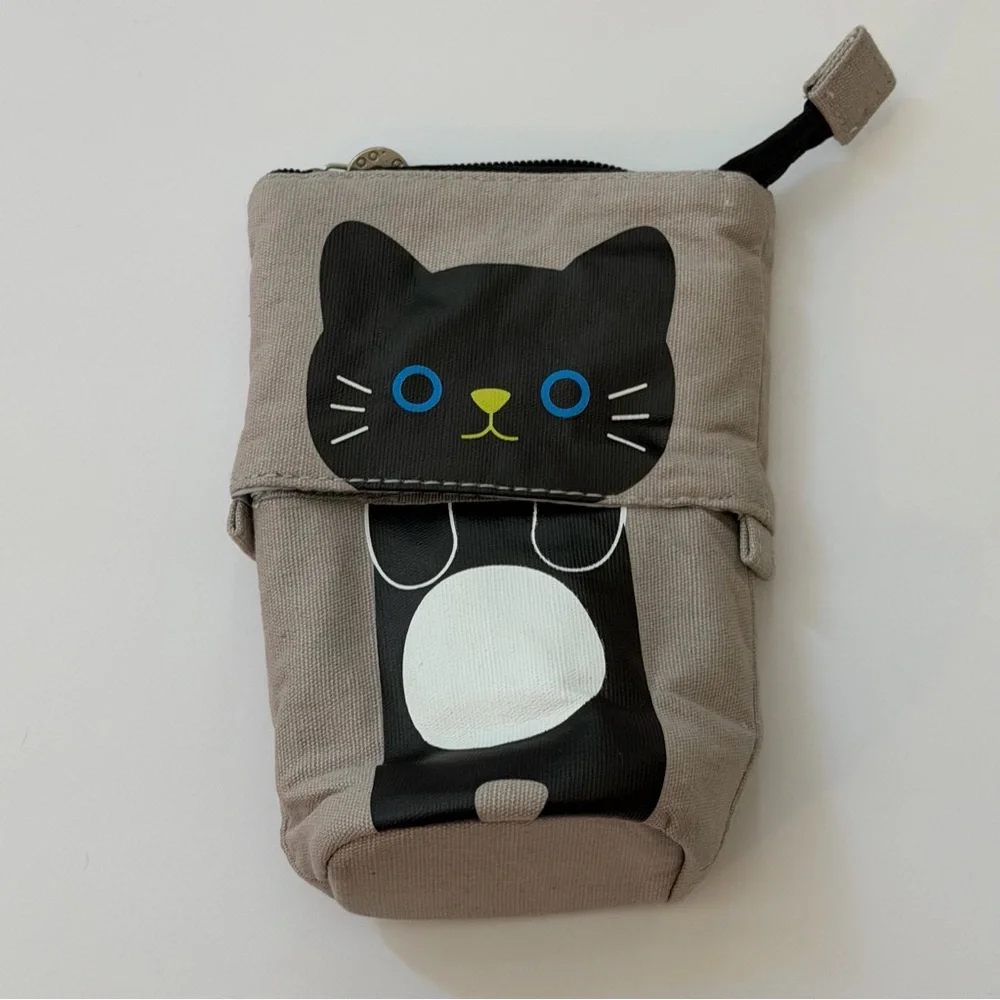 Canvas Telescopic Retractable Pencil Pouch, Upright Pen Holder