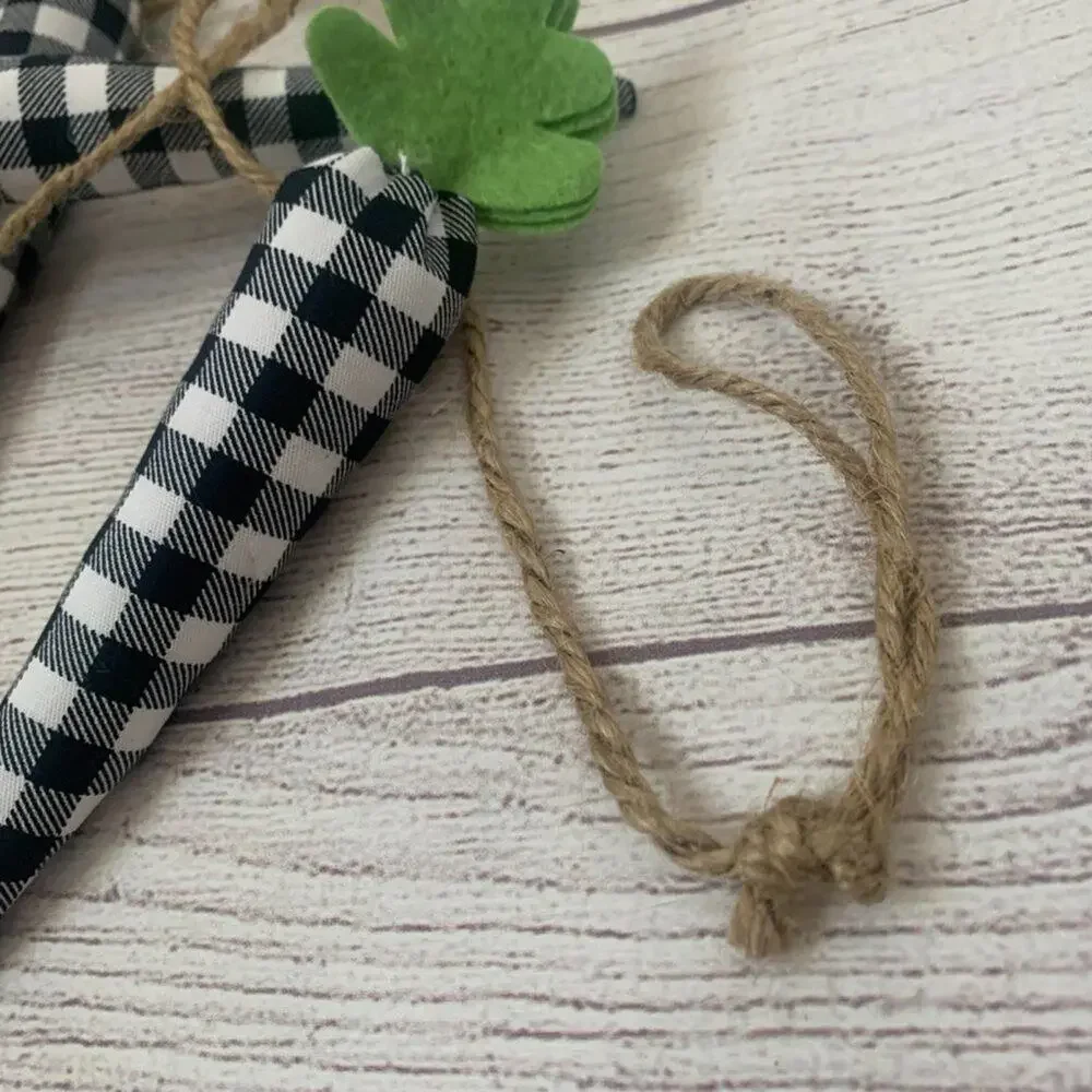 Rabbit Hill Farm Buffalo Plaid Carrot Garland with Jute Twine String 6ft Long