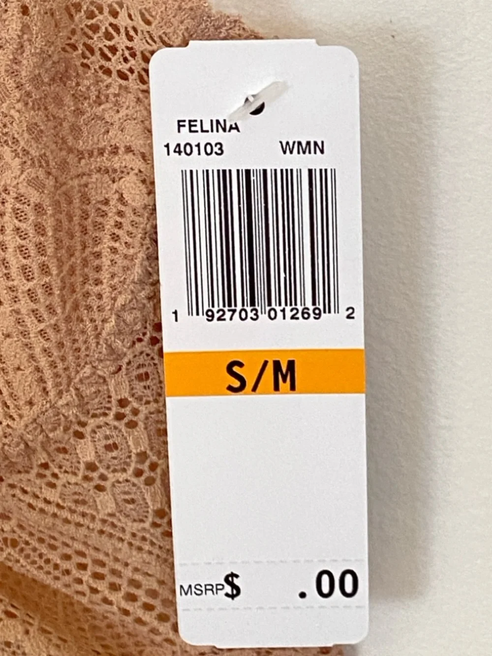 Felina Finesse Lace Cami Bralette S/M Nude Wireless Comfortable Stretch 140103