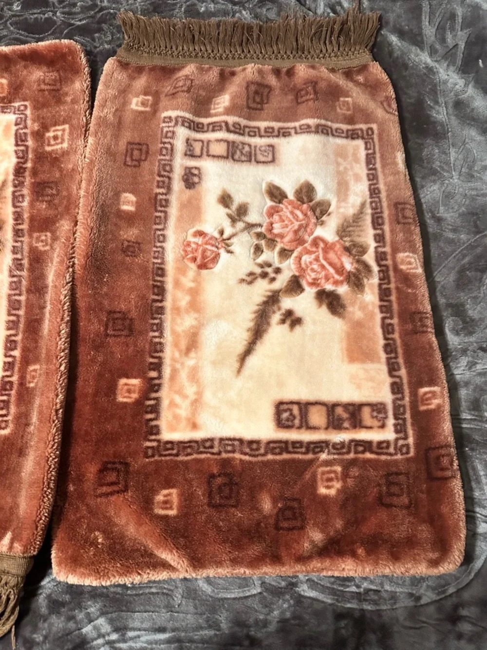 Set of TWO Plush Floral Accent Pillow Cover