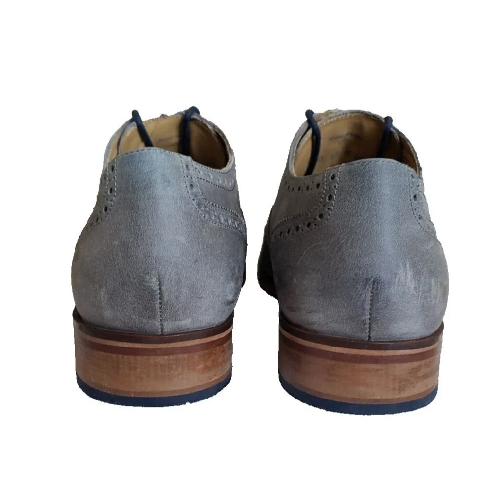 COLE HAAN Colton Gray Nubuck Wingtip Oxford C12422 Men's Size 13M $198