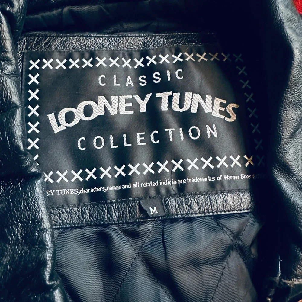 Looney Tunes Urban Gear Vintage Leather Jacket with Bugs, Taz, Marvin & Yosemite