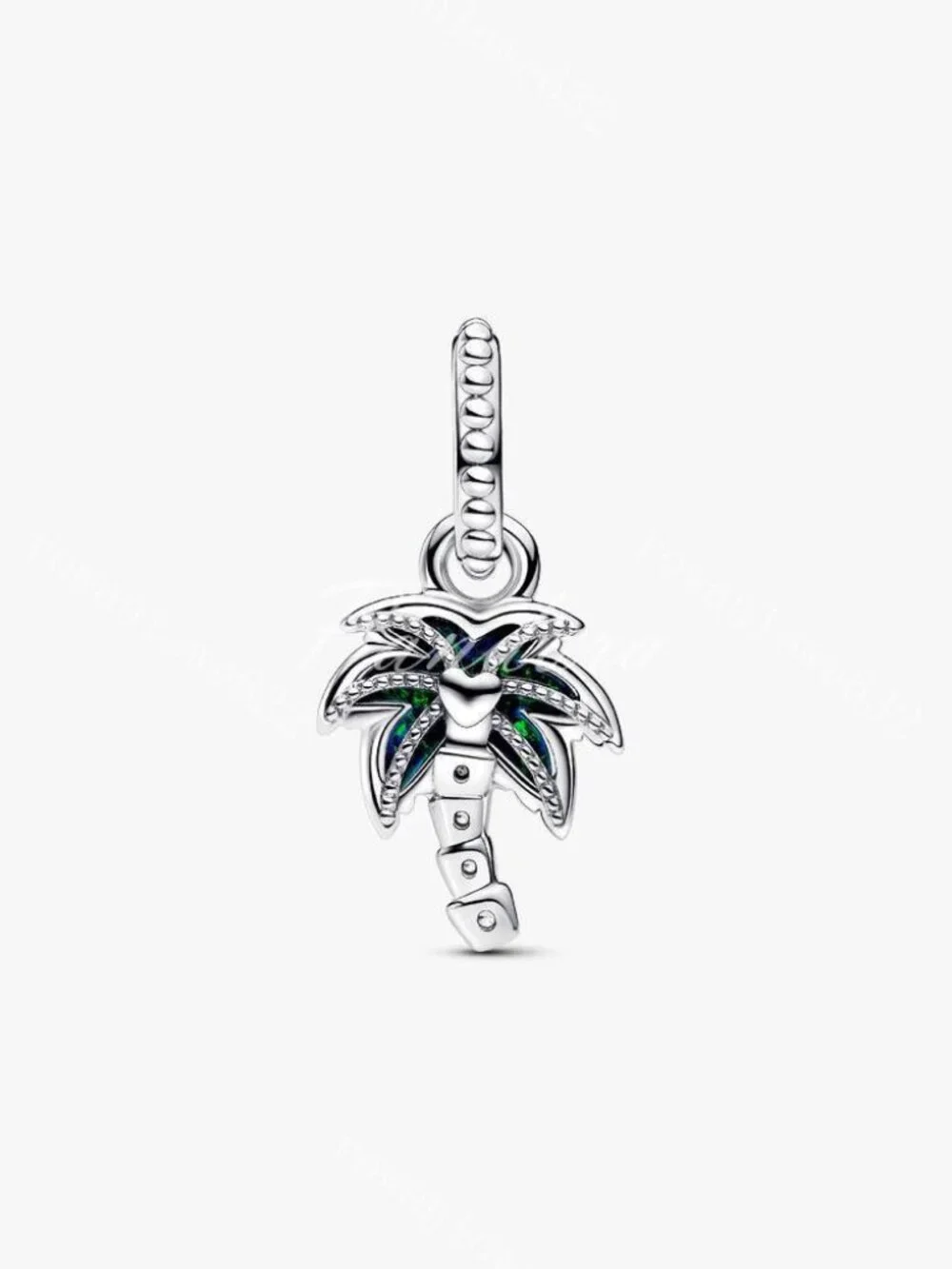 Pandora Opalescent Green Palm Tree Dangle Charm