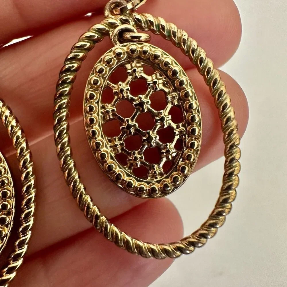 Gold tone oval earrings gold tone