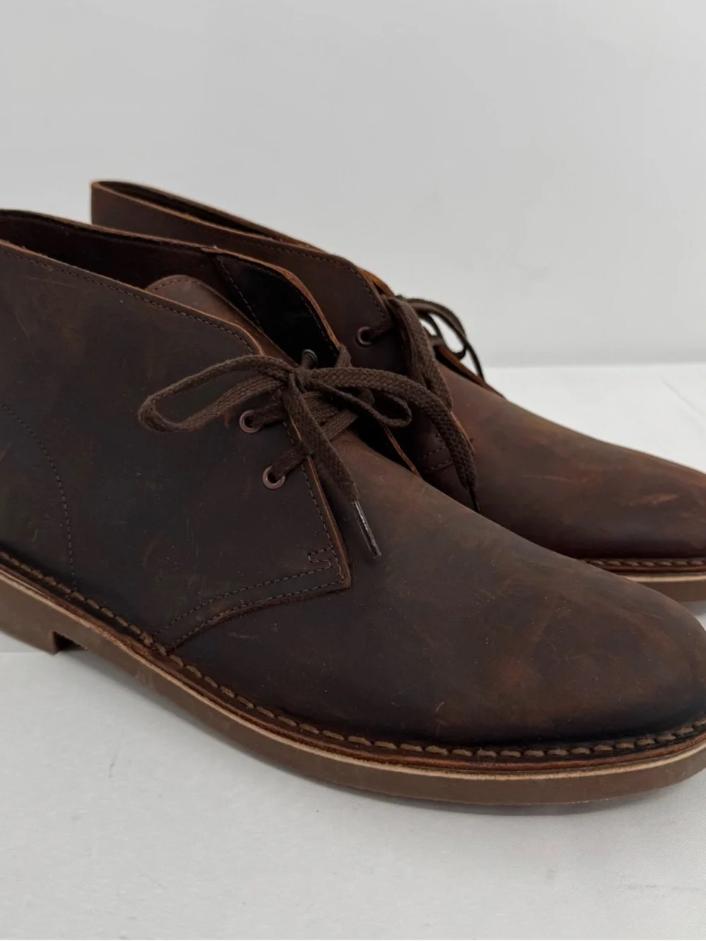 NWOB Clarks Men's US 10.5 M Bushacre 2 Chukka Boot, Dark Brown Leather New