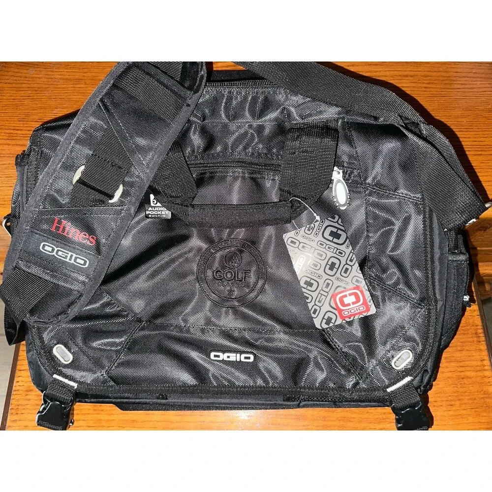 Black Ogio Messenger Laptop Bag Pocket Port 18” Greater Houston Golf Classic BN