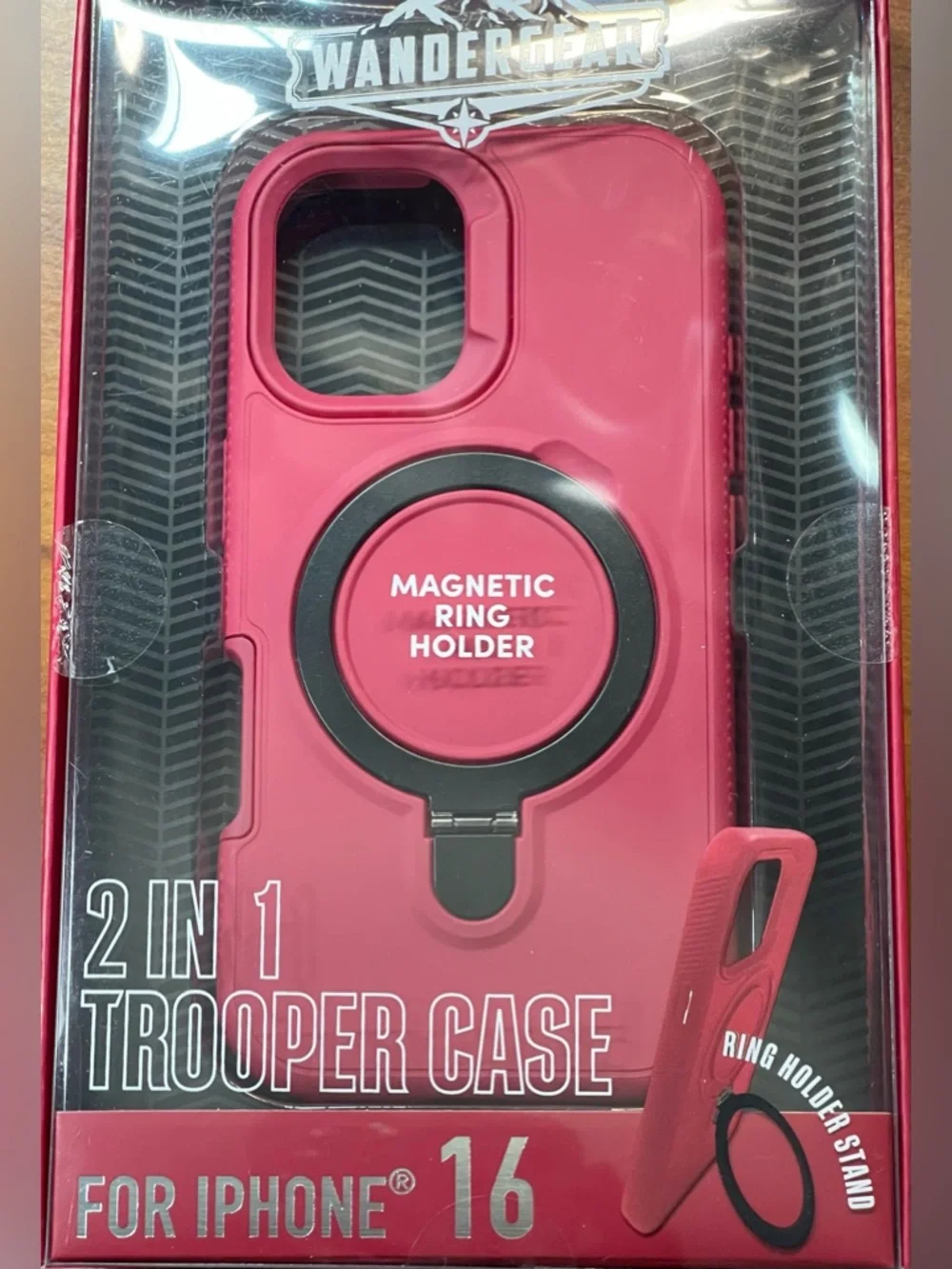 Wander 2-in-1 Trooper Case with Magnetic Ring Holder - Red