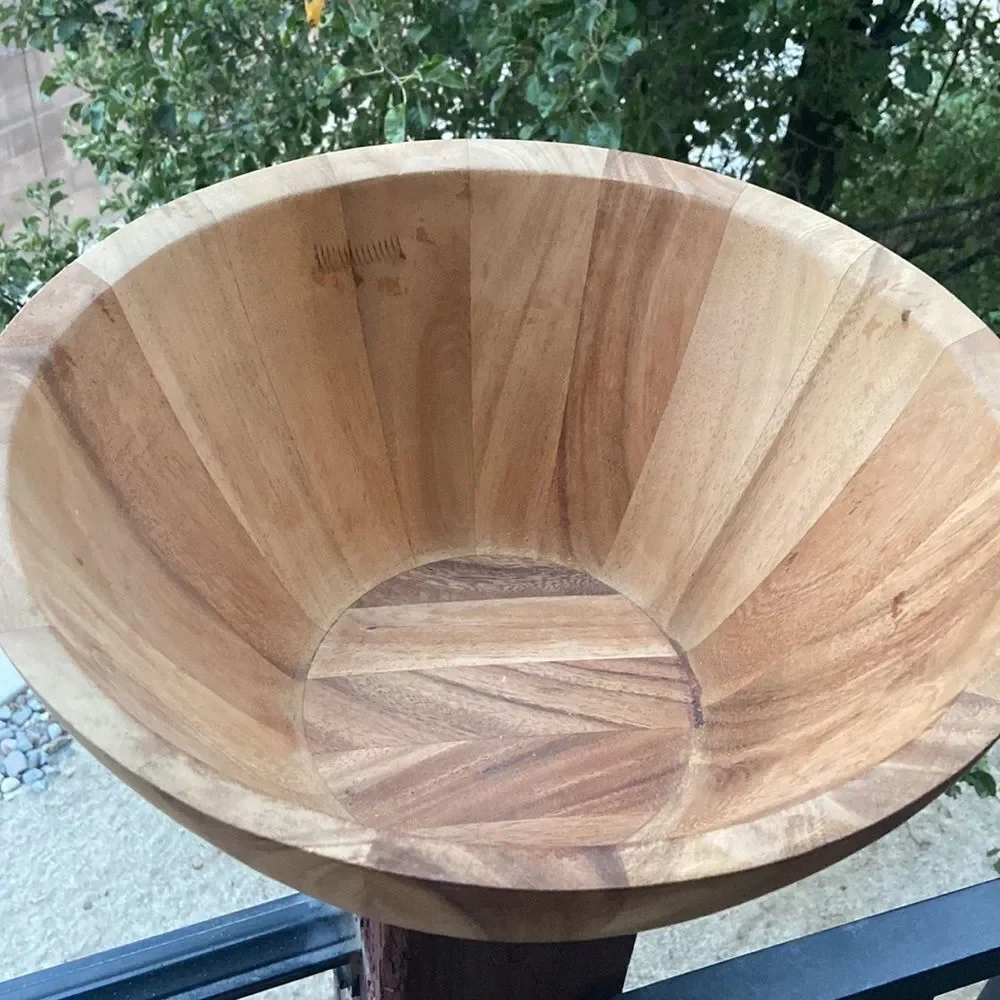 Handmade Wooden Big Bowl Utensil Holder