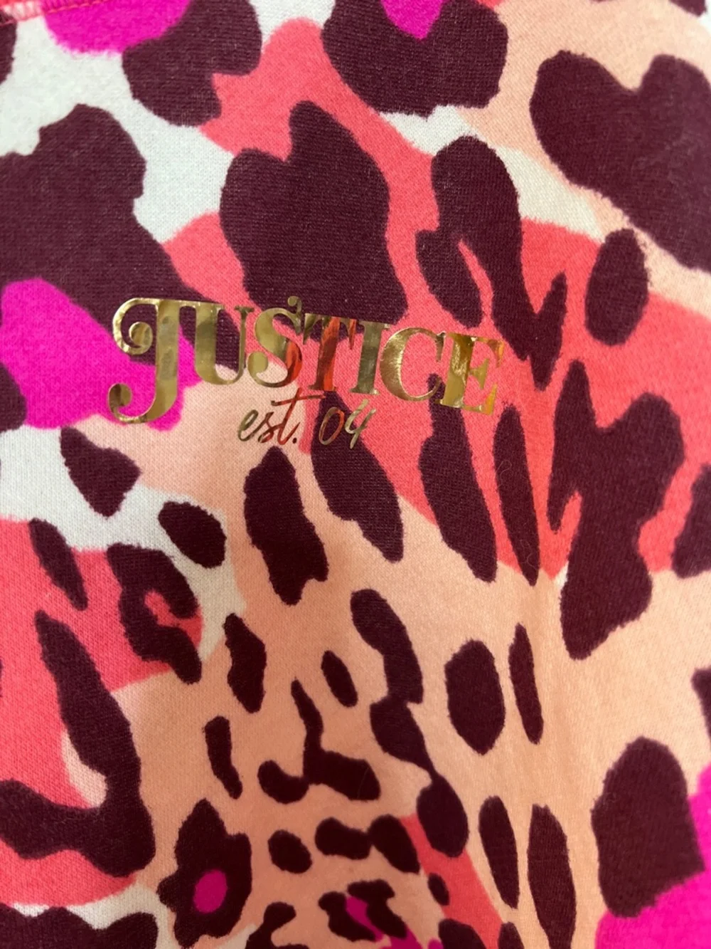 🐆👩‍🎤🐻Justice Pink and Magenta Leopard Print Crewneck