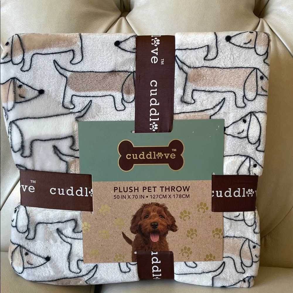 Dachshund themed Plush Pet Throw Blanket -