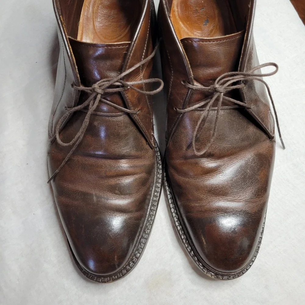 Ralph Lauren Mens Leather Chukka Boots Brown Lace Up Ankle 10.5 D 1512174