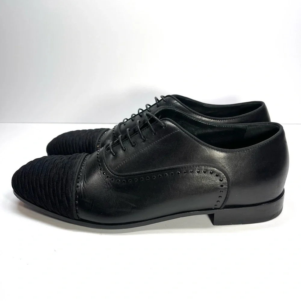 Stuart Weitzman Men's Black Premiere Party Cap-Toe Oxford‎ Loafers Size 10M