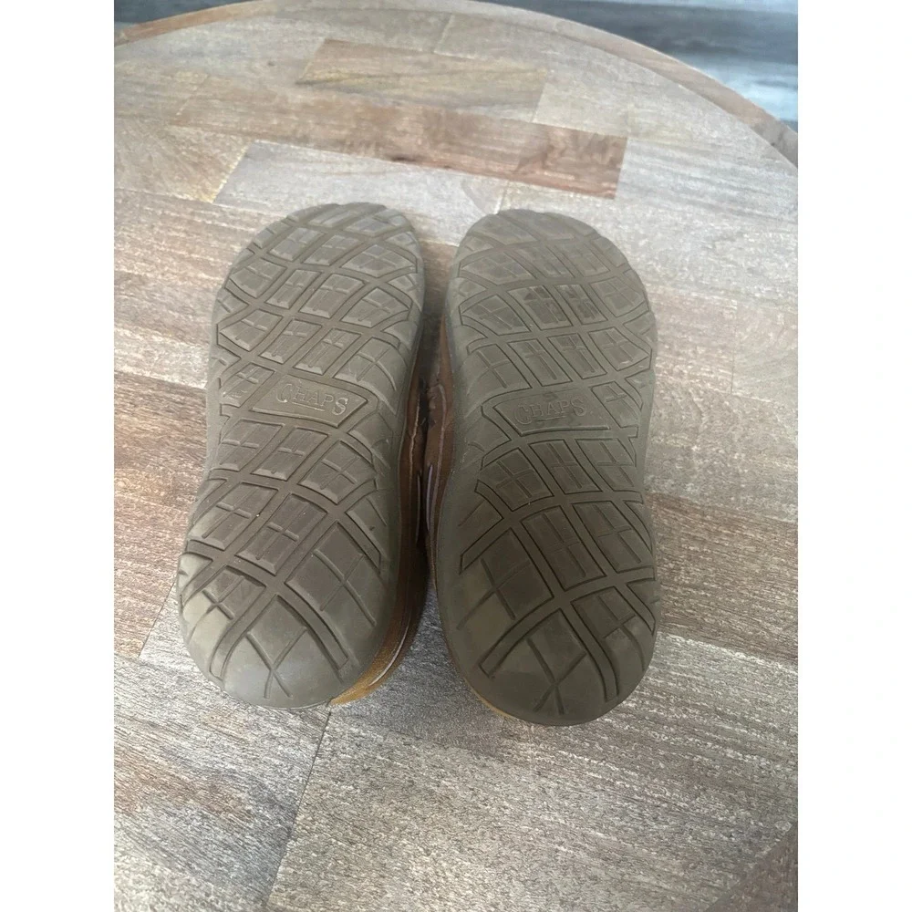 Men's sz 9.5 CHAPS‎ Tuscany Brow Suede Leather Slippers