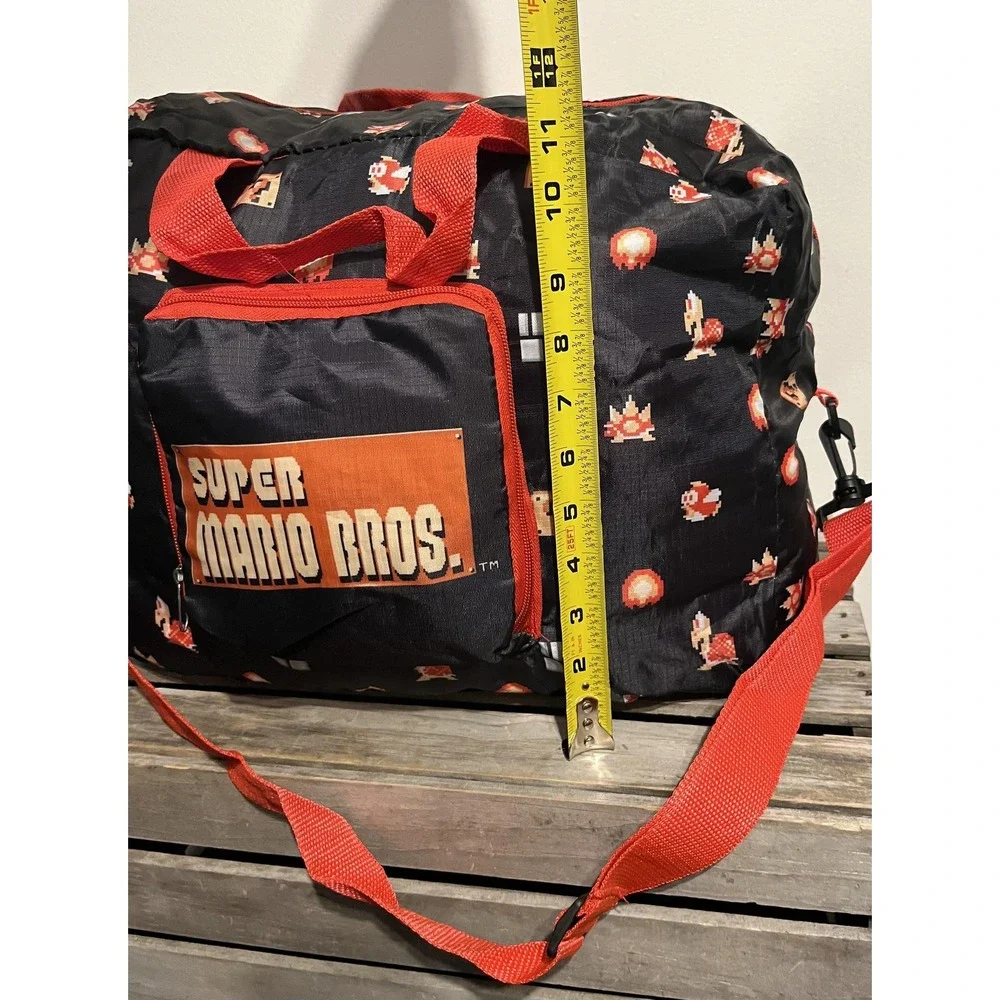 Nintendo Super Mario Bros Duffel Bag‎ Travel Gym Black Red CultureFly Shoulder
