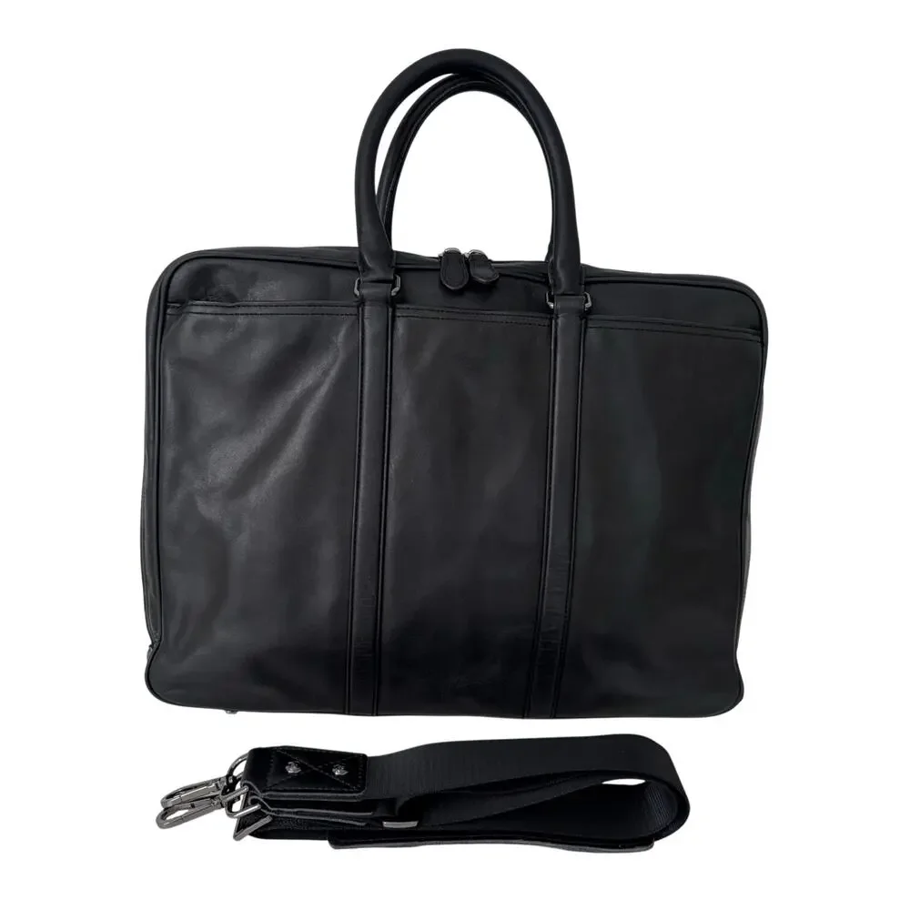 Coach Metropolitan Slim Briefcase Leather Bag Business Travel Black 71732