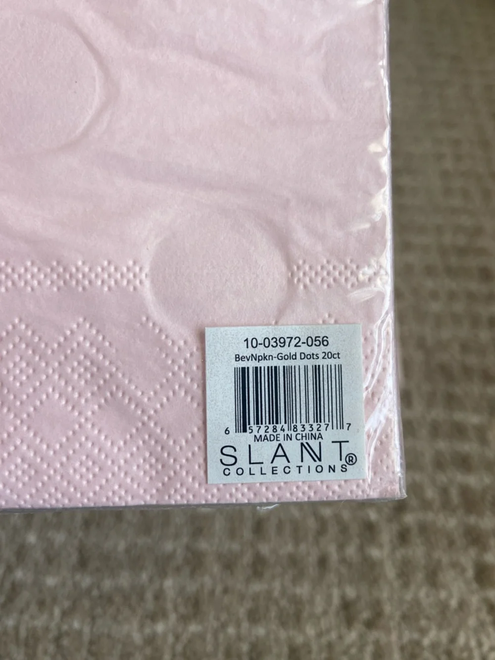 Bundle of 2 Pink Paper Napkins with Gold Polka Dots - Party Beverage Napkins