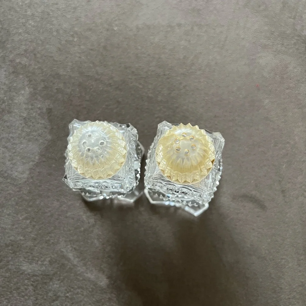 Vintage Crystal Salt and Pepper Shakers