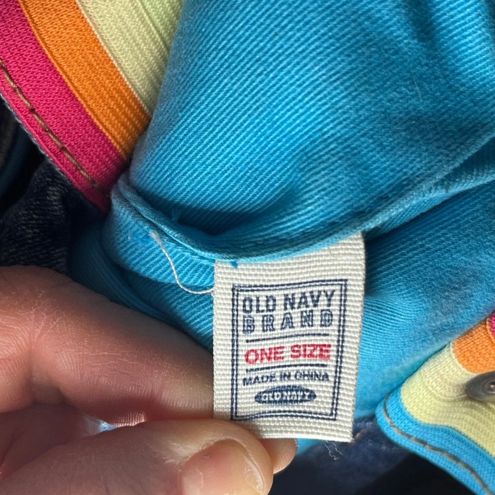 Old Navy Kids Denim Rainbow Heart Handbag‎ Purse Kidcore Y2K Rainbow Hearts
