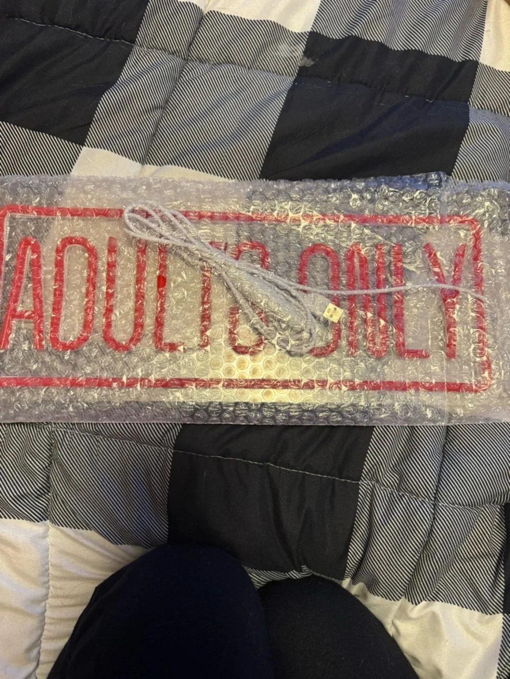 Red 'ADULTS ONLY' Neon Sign