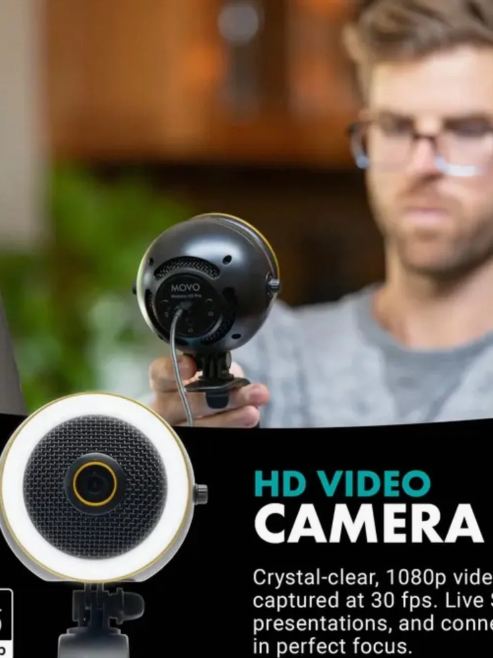 WebMic HD Pro - All-in-One Streaming Webcam, Microphone and LED Ring Light