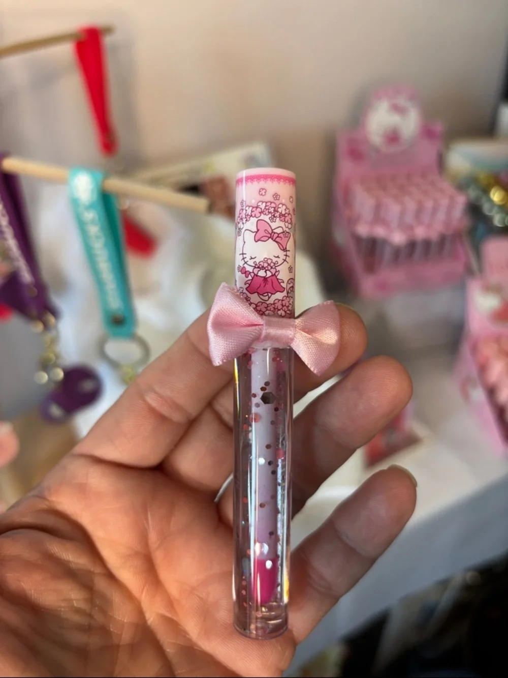 Sanrio Hello Kitty Pink Glitter Lip Gloss -2 each