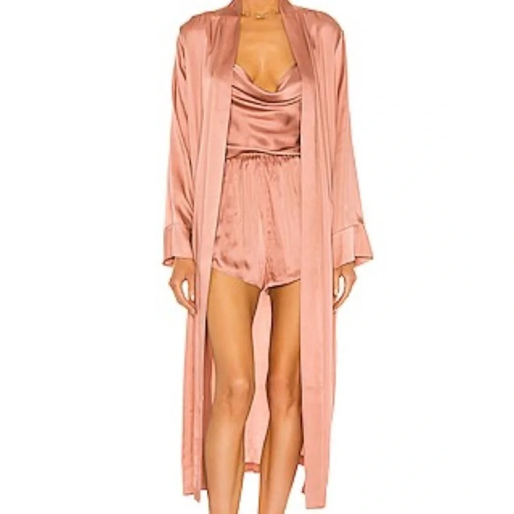 Weekend Stories Elegant Pink Satin Sleepwear Tank from Revolve