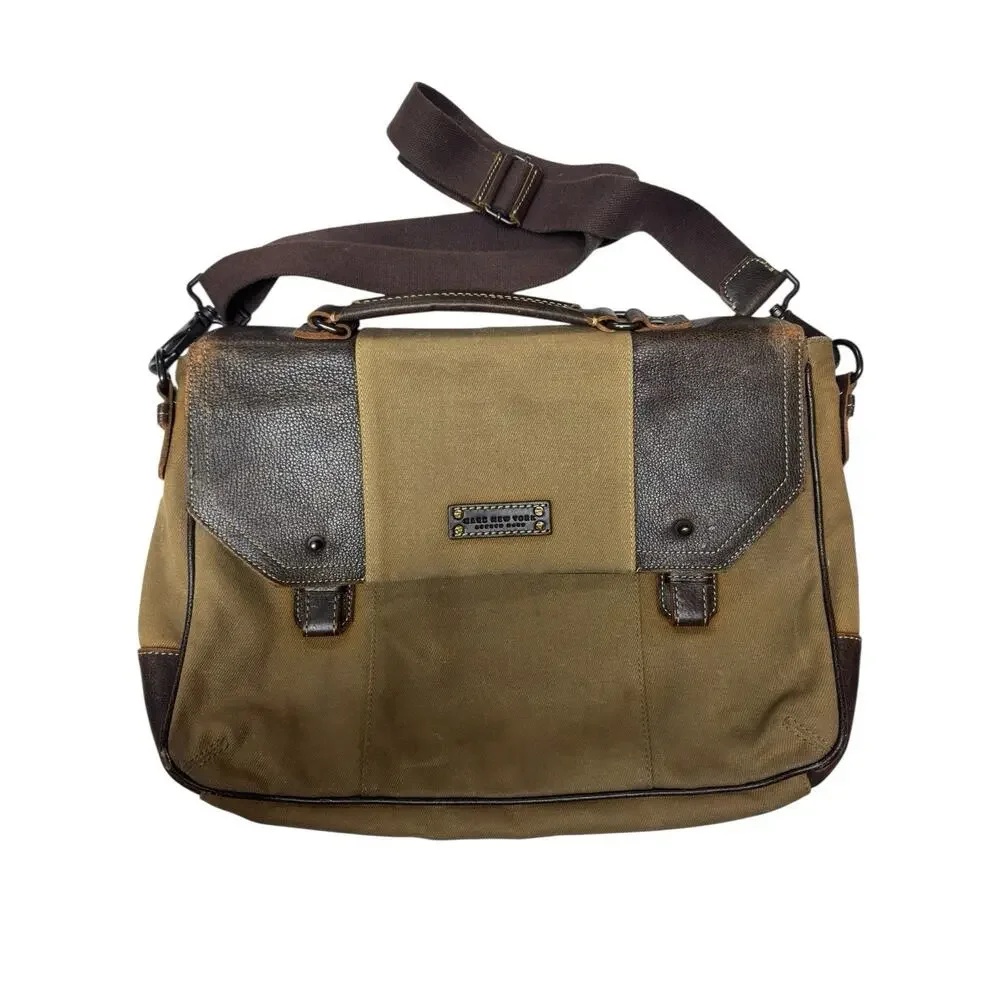 Marc New York Andrew Marc Messenger Bag Brown Laptop Briefcase 15”