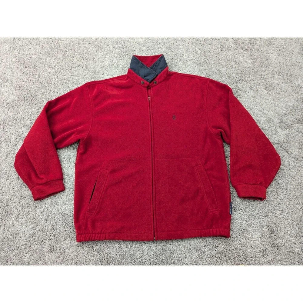 Vintage Nautica Jacket‎ Mens Extra Large Full Zip Fleece Made in USA 1990s