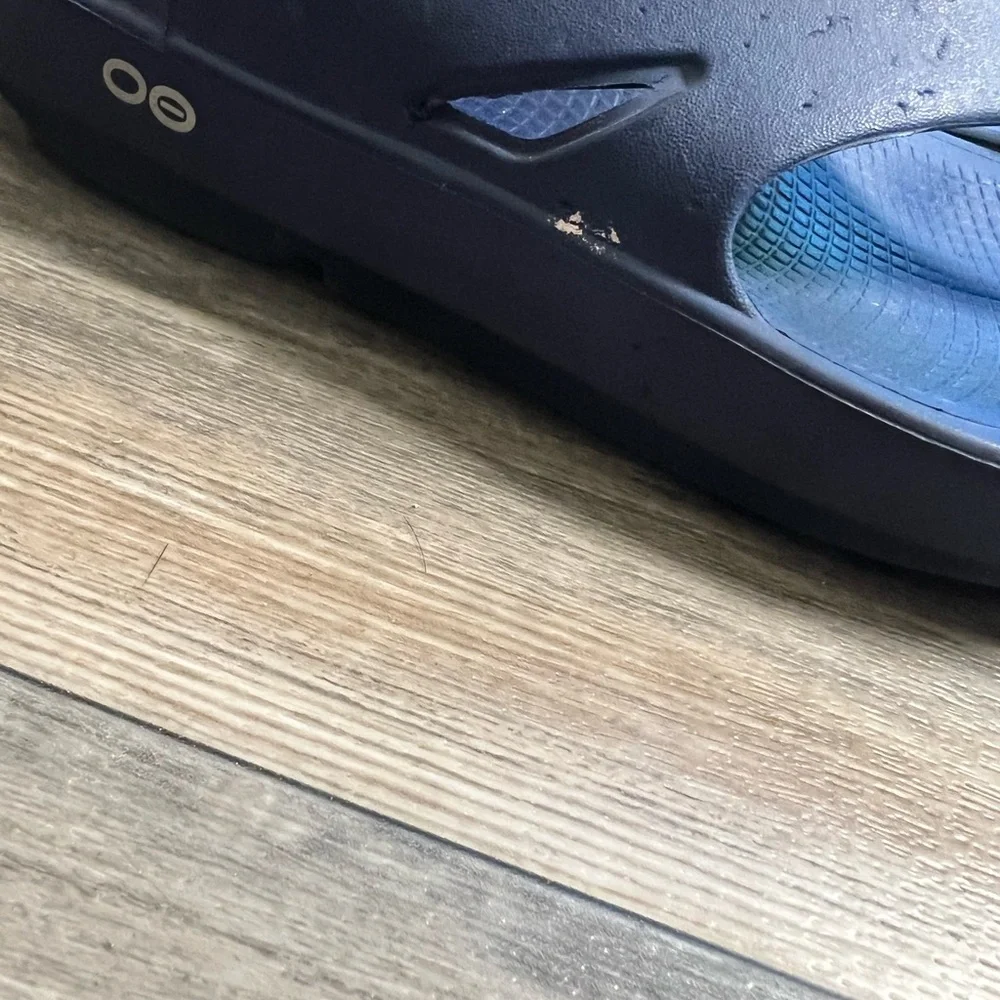 OOFOS blue sandals