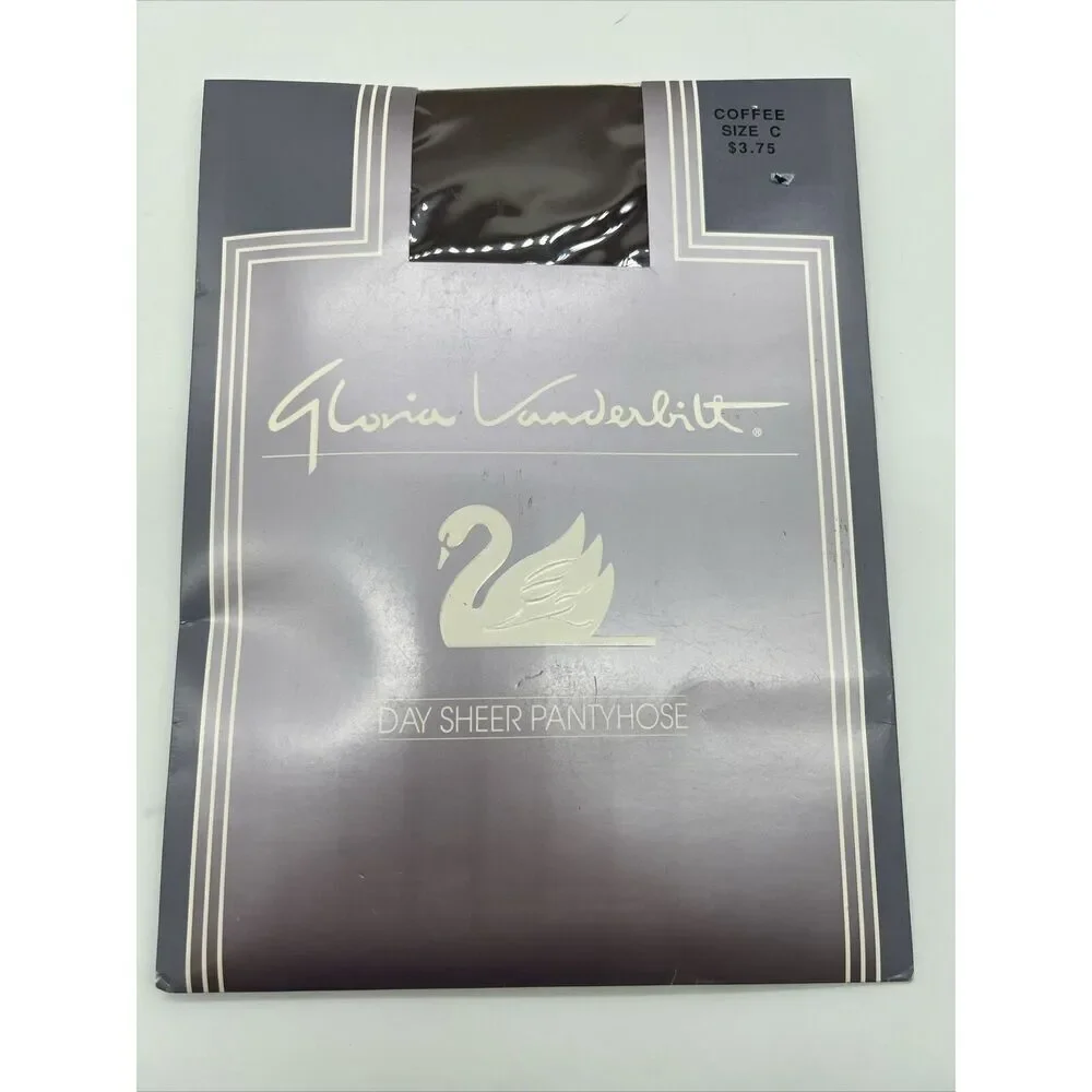 Vintage Gloria Vanderbilt Day Sheer Pantyhose Size C Coffee 100% Nylon