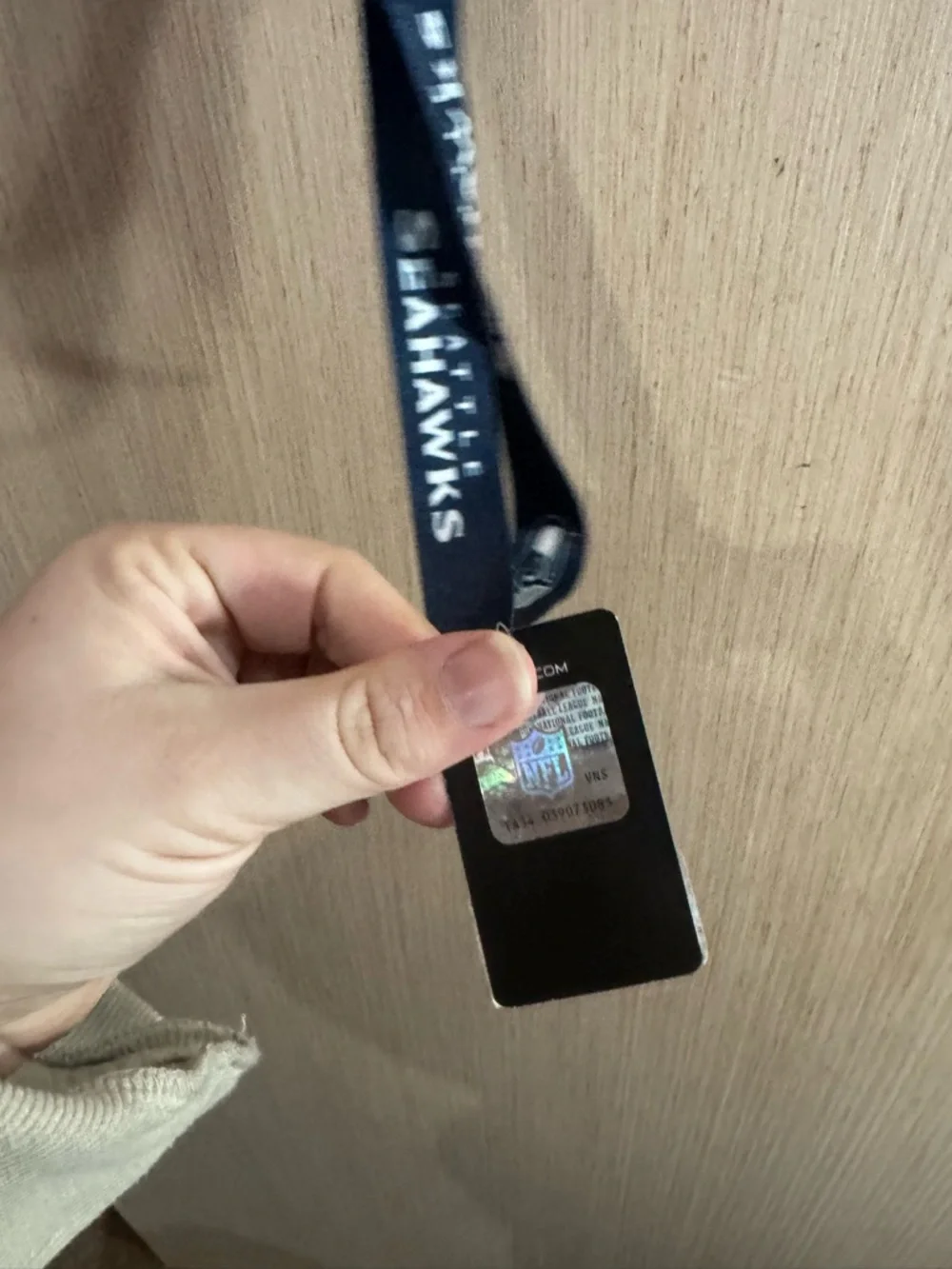 NFL Seattle Seahawks Navy and White Lanyard NWT