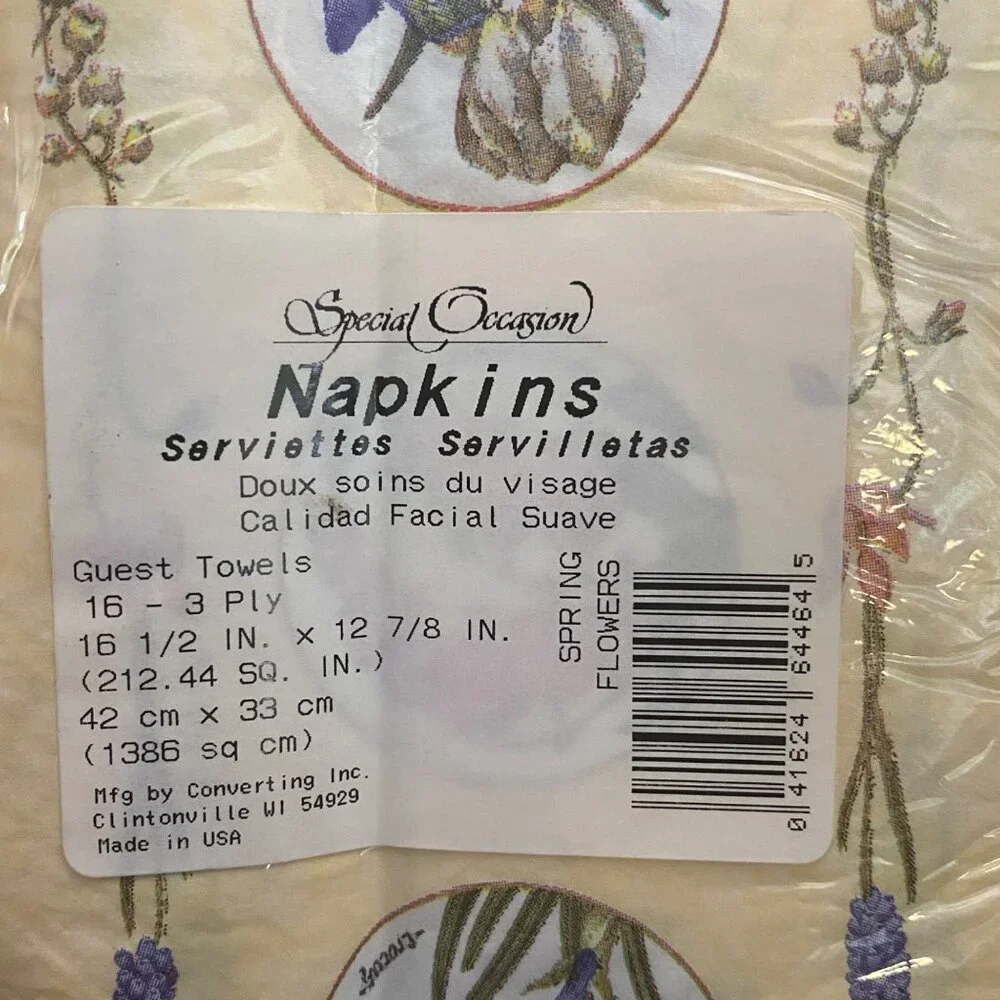 Spring Flowers Special‎ Occasion Napkins Guest Towels 3 Ply (16) Daffodil Violet