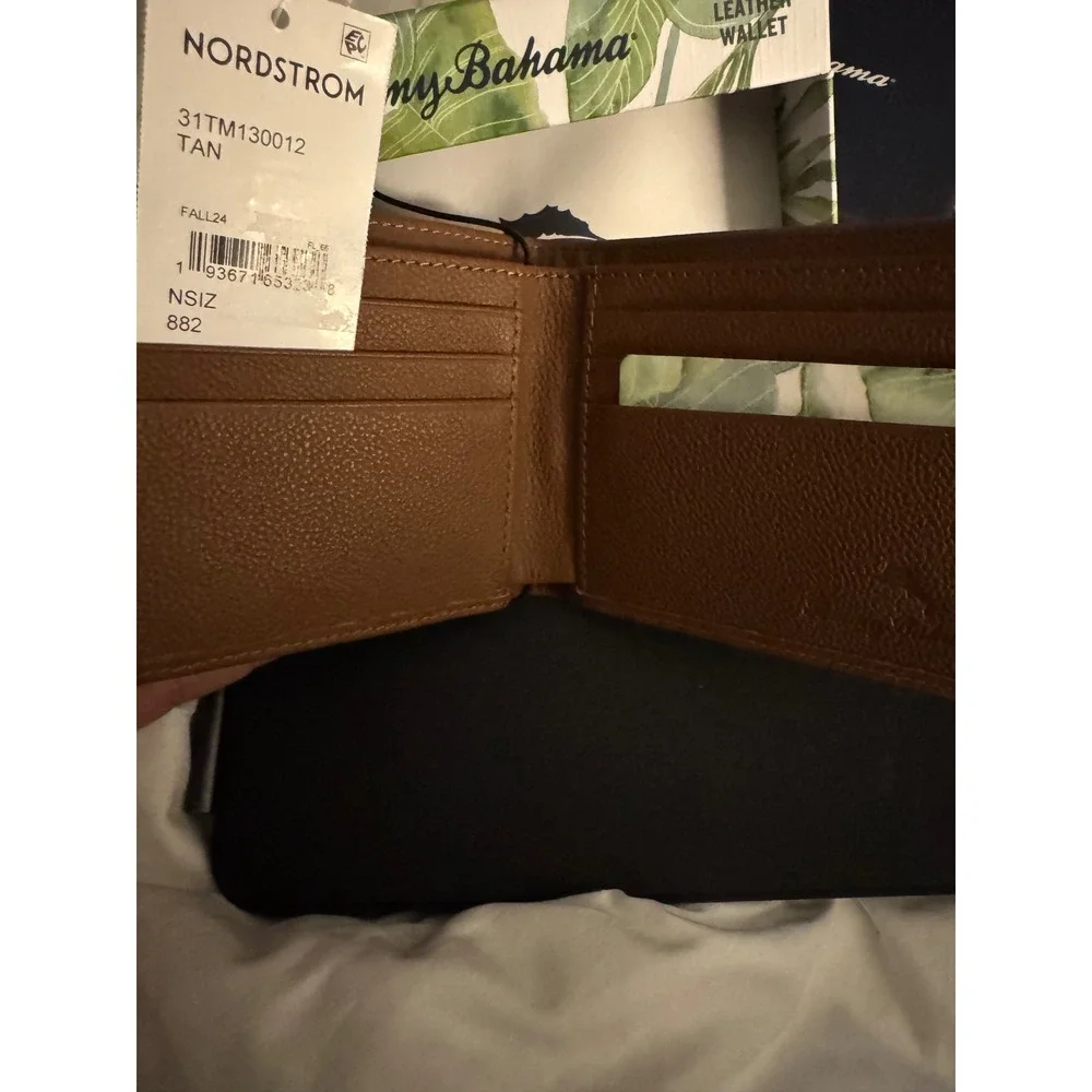 Tommy Bahama Leather Wallet Men's‎ Bifold Tan Nordstrom Box New