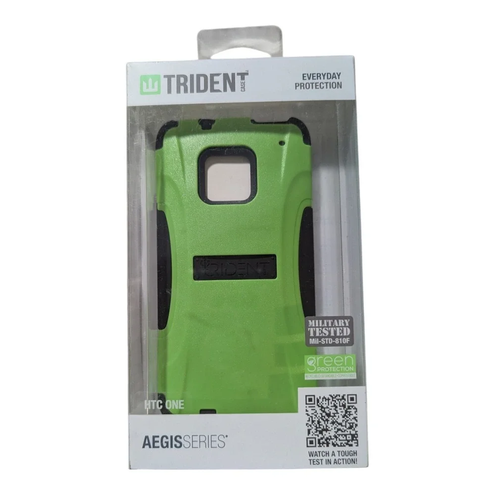 T8. Trident Aegis Series Case for HTC‎ One - Green With Screen Protector