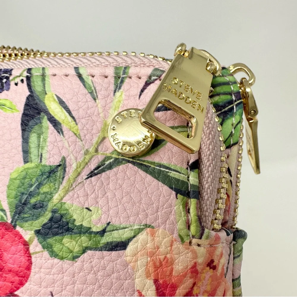 Steve Madden Pink Floral Pouch Wallet Wristlet NWT
