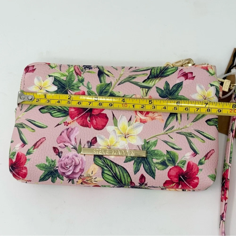 Steve Madden Pink Floral Pouch Wallet Wristlet NWT