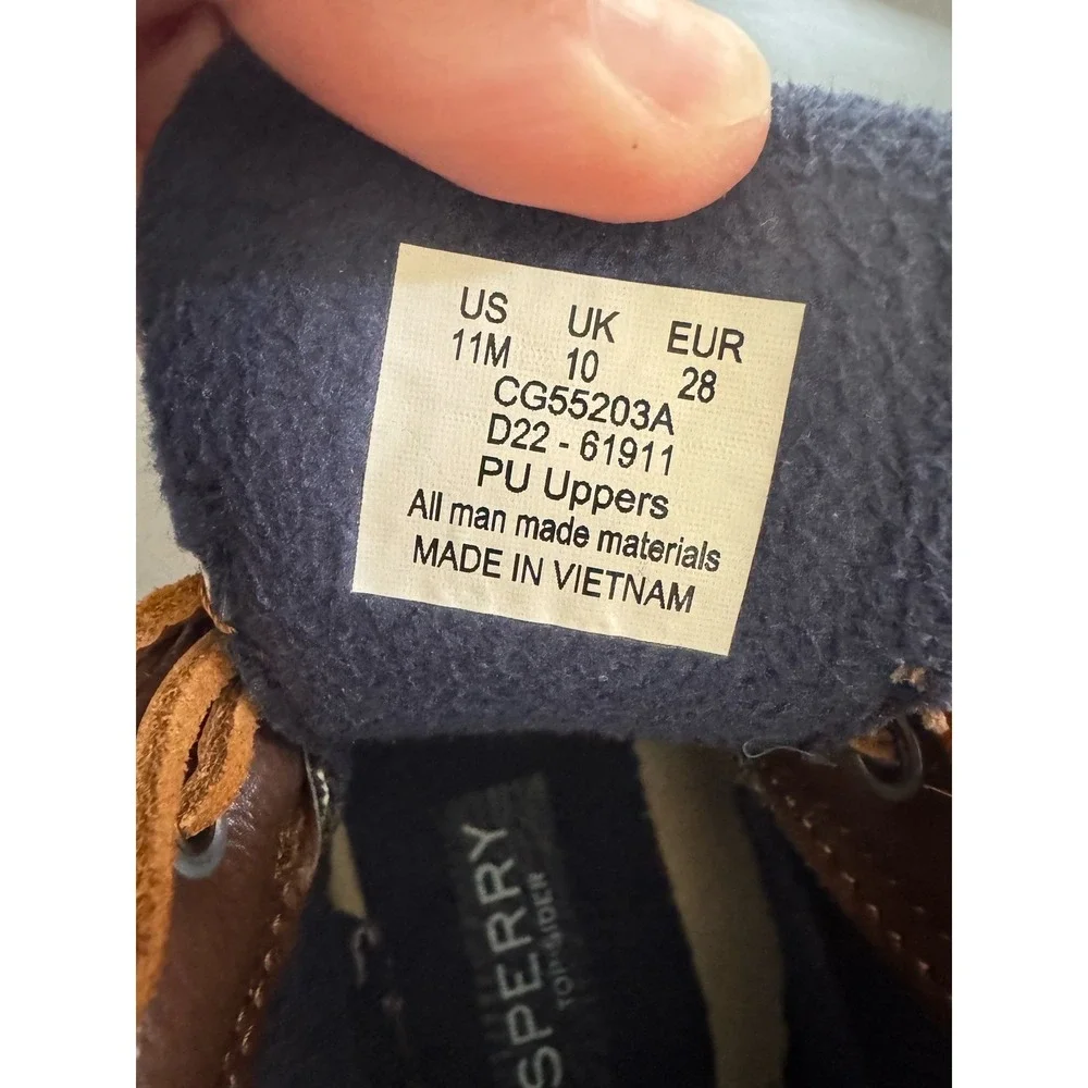 Sperry Kids Saltwater Duck Boots Navy Brown Blue CG55203A Size 11M