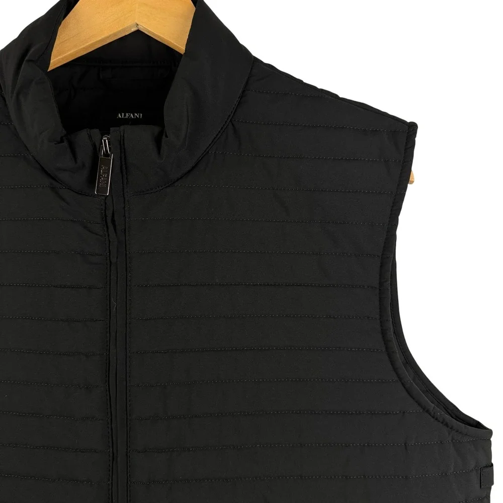ALFANI Mens puffer quilted insulated‎ full zip vest BLACK - L