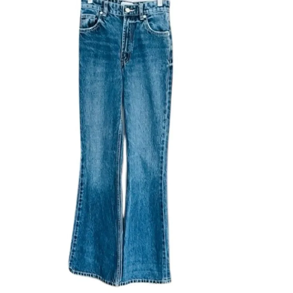 Zara 5 pocket high rise flare pants size 0.