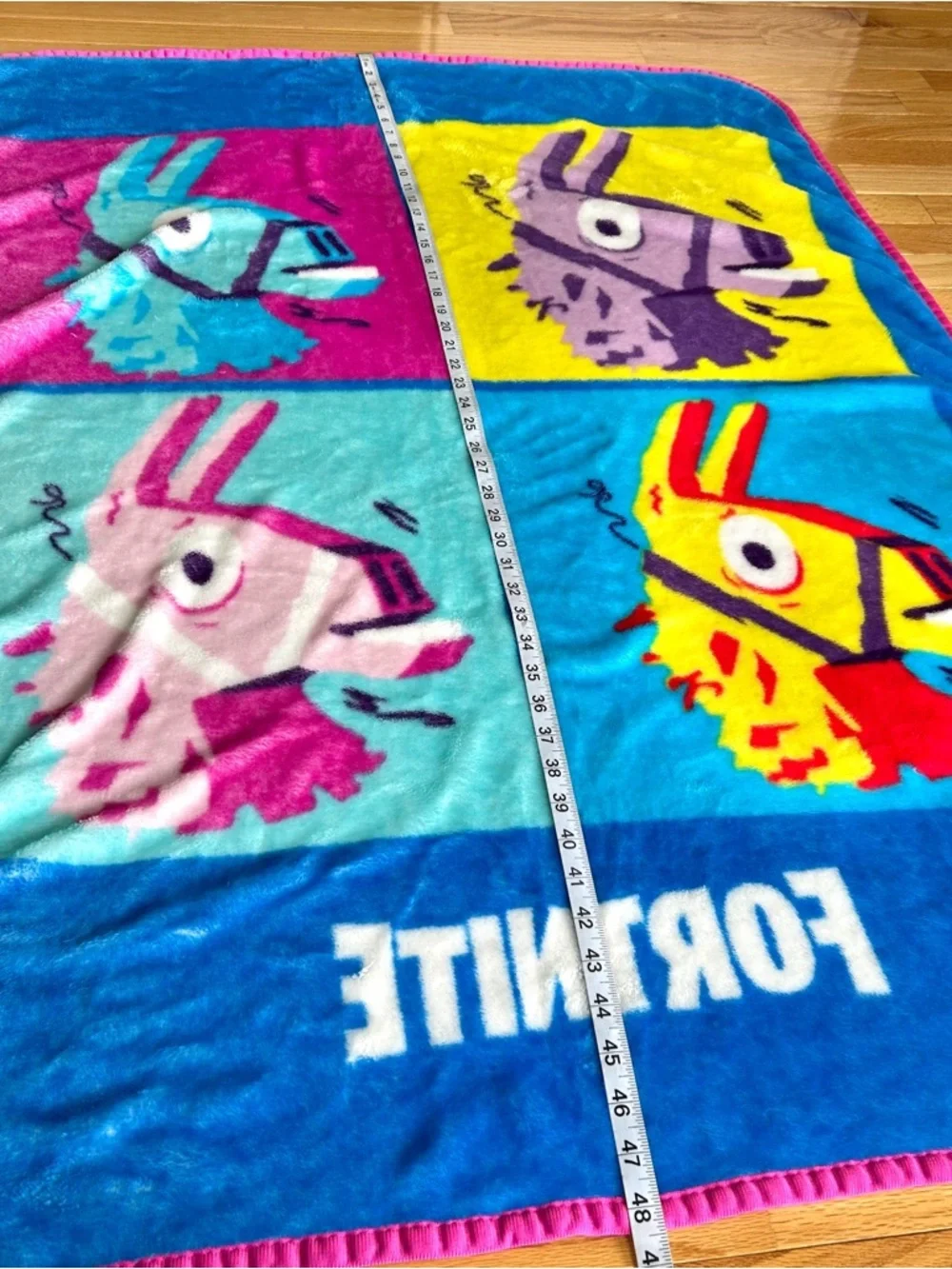 Fortnite Loot Llama Silky Soft Throw Blanket Kids Blue Pink Pop Art