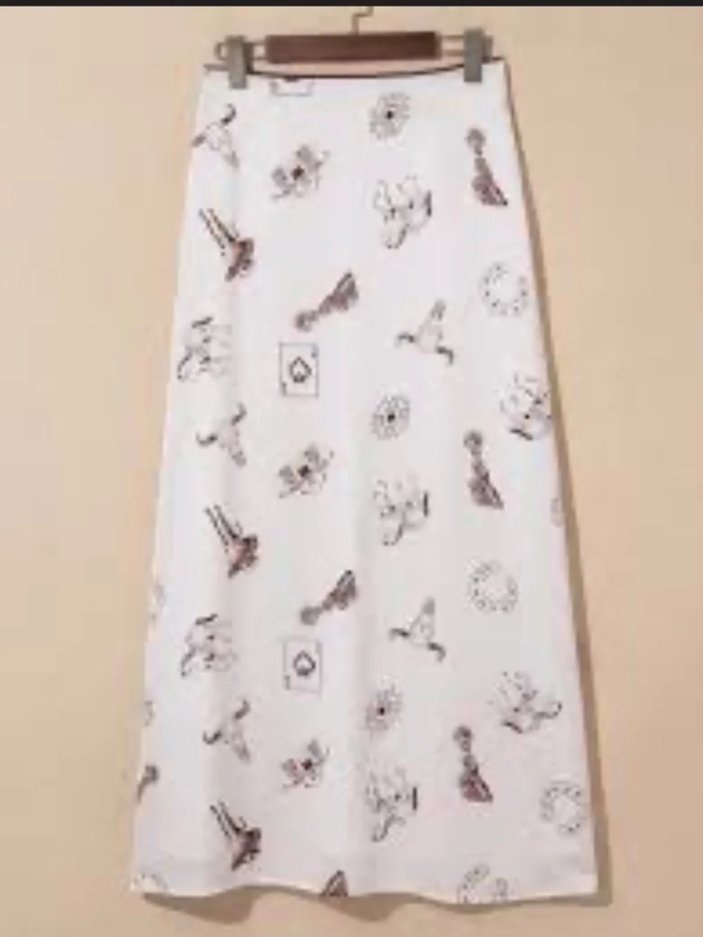 Cream Western-Motif Maxi Skirt — Women