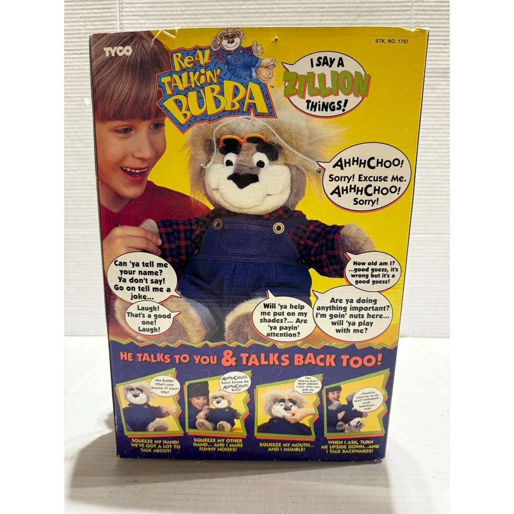 REAL TALKIN' BUBBA - Vintage 1997 Tyco Plush Talking Stuffed Animal‎ Bear