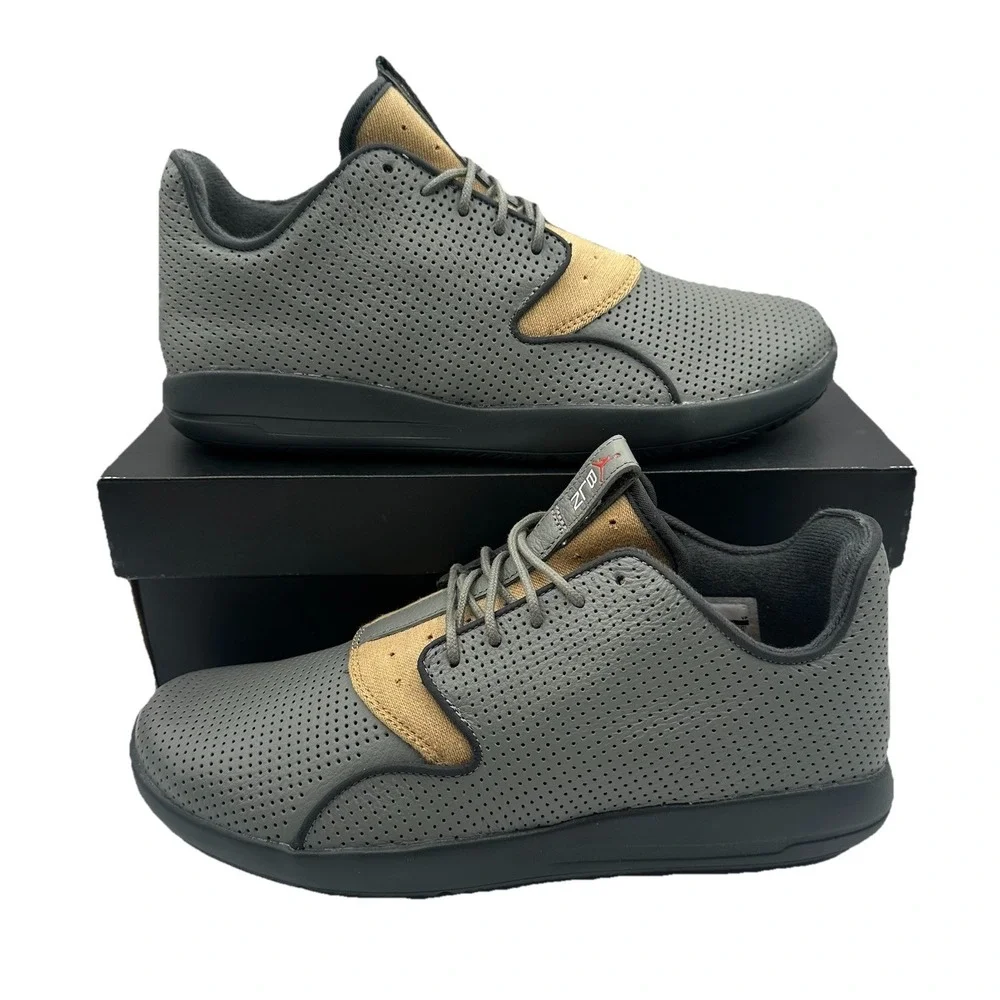 Jordan Eclipse Leather City Pack Berlin Shoes Mens 8 Tumbled Grey/Gold Sneakers‎