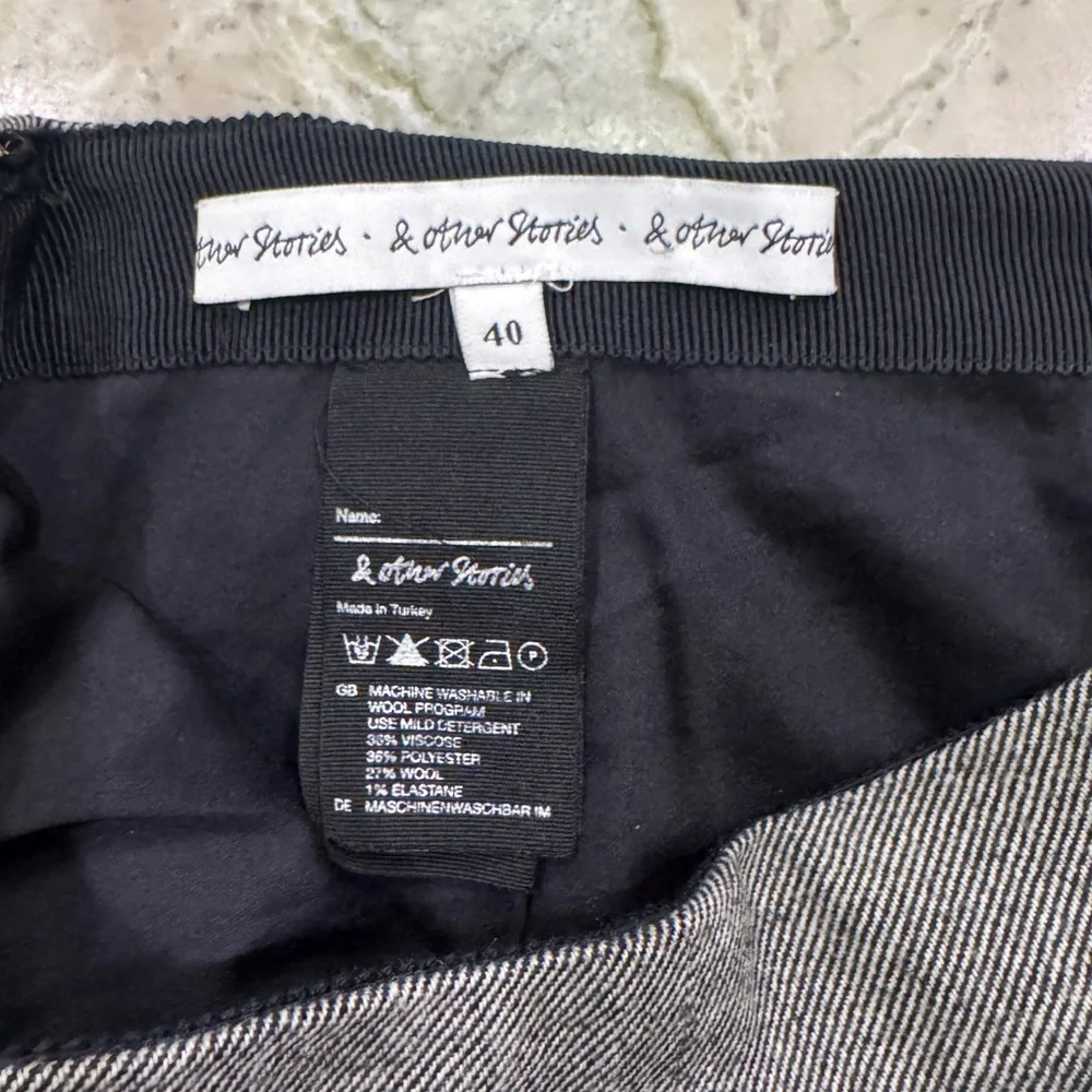 & Other Stories Wool Blend Skirt Gray
